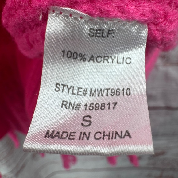 Altard State Hot Pink Cable Knit Distressed Fringe Sweater Womens Size Small - Picture 8 of 11